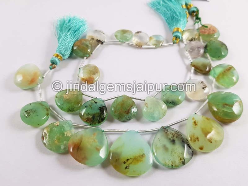 Natural Peruvian Opal Smooth Heart Beads